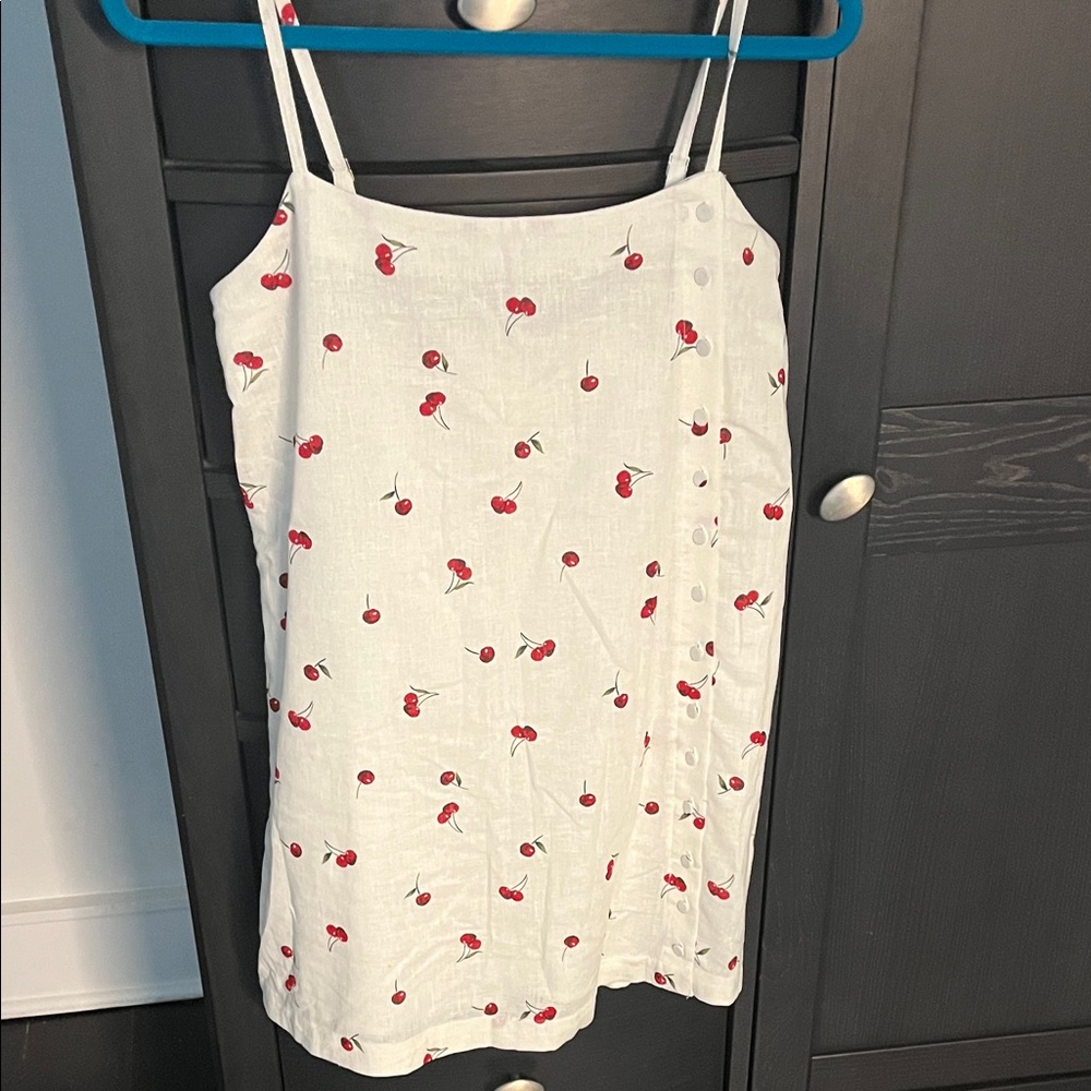 Abercrombie & Fitch White Cherry Print Mini Dress